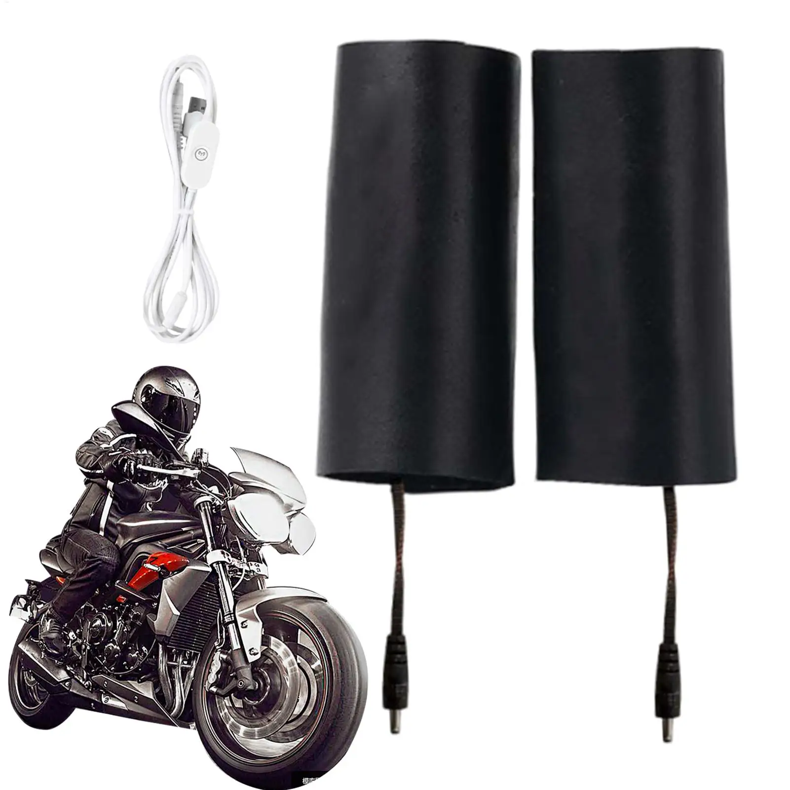 Heated Grips For Motorcycle USB Powered Waterproof Cycling Hand Warmer Motorcycle Heated Grips Cover For Winter Cold Weather