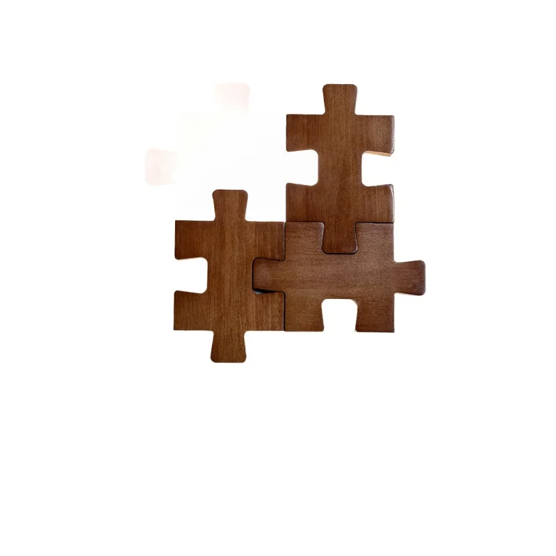 

Building block wall lamp Bedroom bedside lamp Modern minimalist entrance corridor aisle lamp Creative walnut