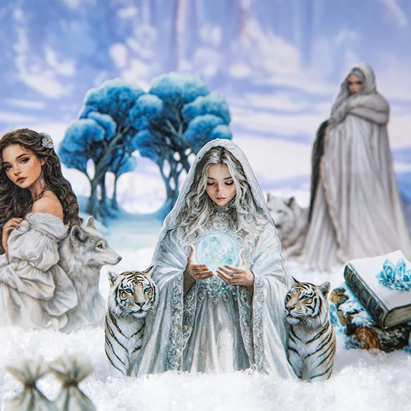 

4 Packs Magical Winter Journal Scenery Stickers Snowy Winter Theme 3D Scenes Journal & Album Collage Decorations, Mr. Paper