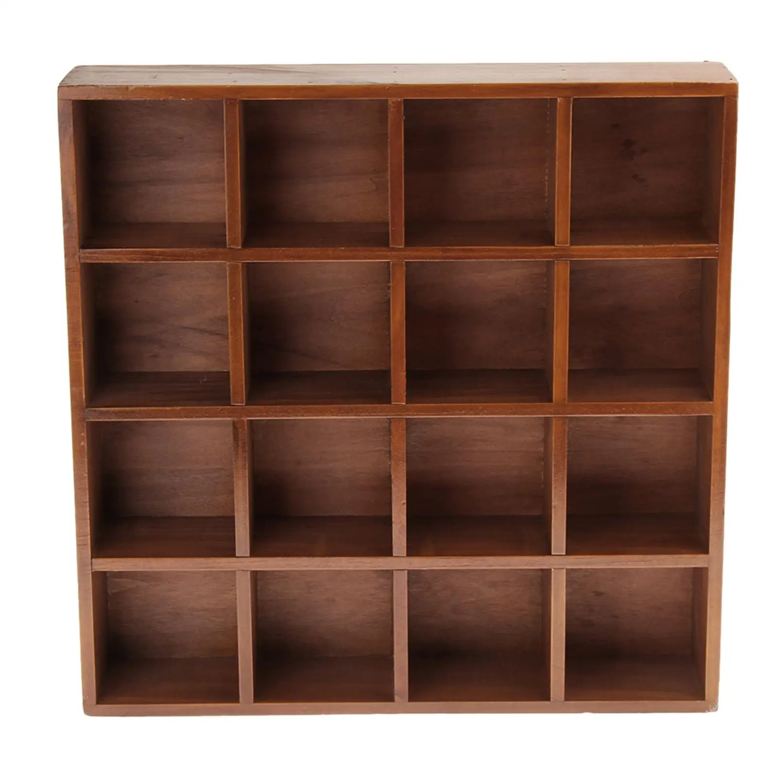 : Wooden Wall Shelf 16 Cabinet Wall Mount Space Save for Books CDS Toys Ornament Miniatures Books Photos Holder