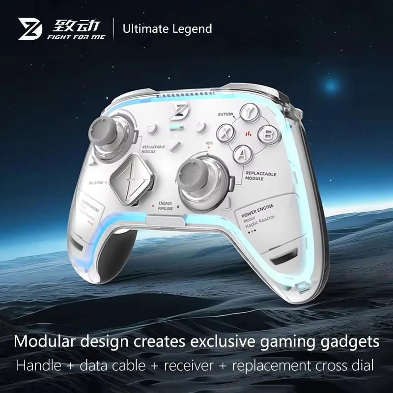 

Беспроводной игровой контроллер ZD Ultimate Legend, 3 режима, частота обновления, RGB, индивидуальный переключатель, совместимый с Switch2 PC NS TV Steam