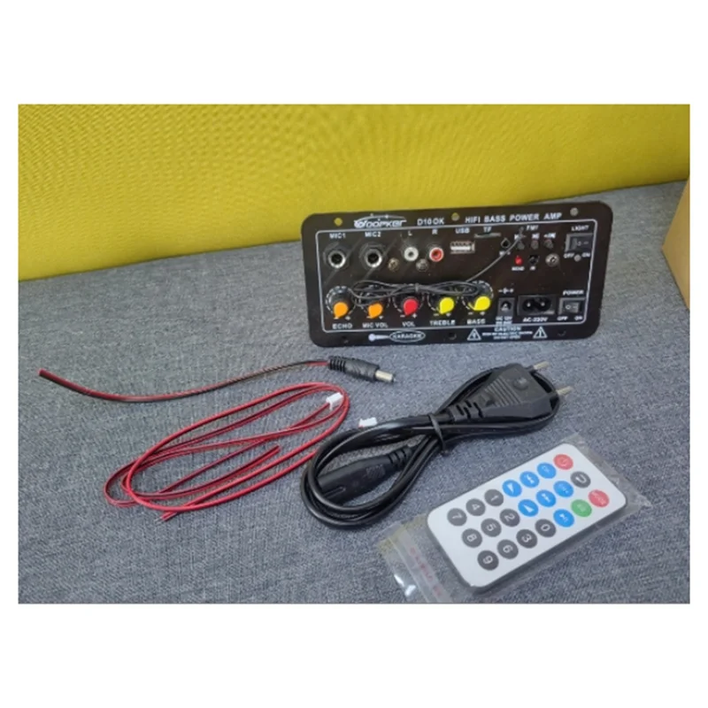 AS95-D10 220V Digital Bluetooth Amplifier Board Karaoke Amp Microphone Subwoofer Speaker Home Theater DIY