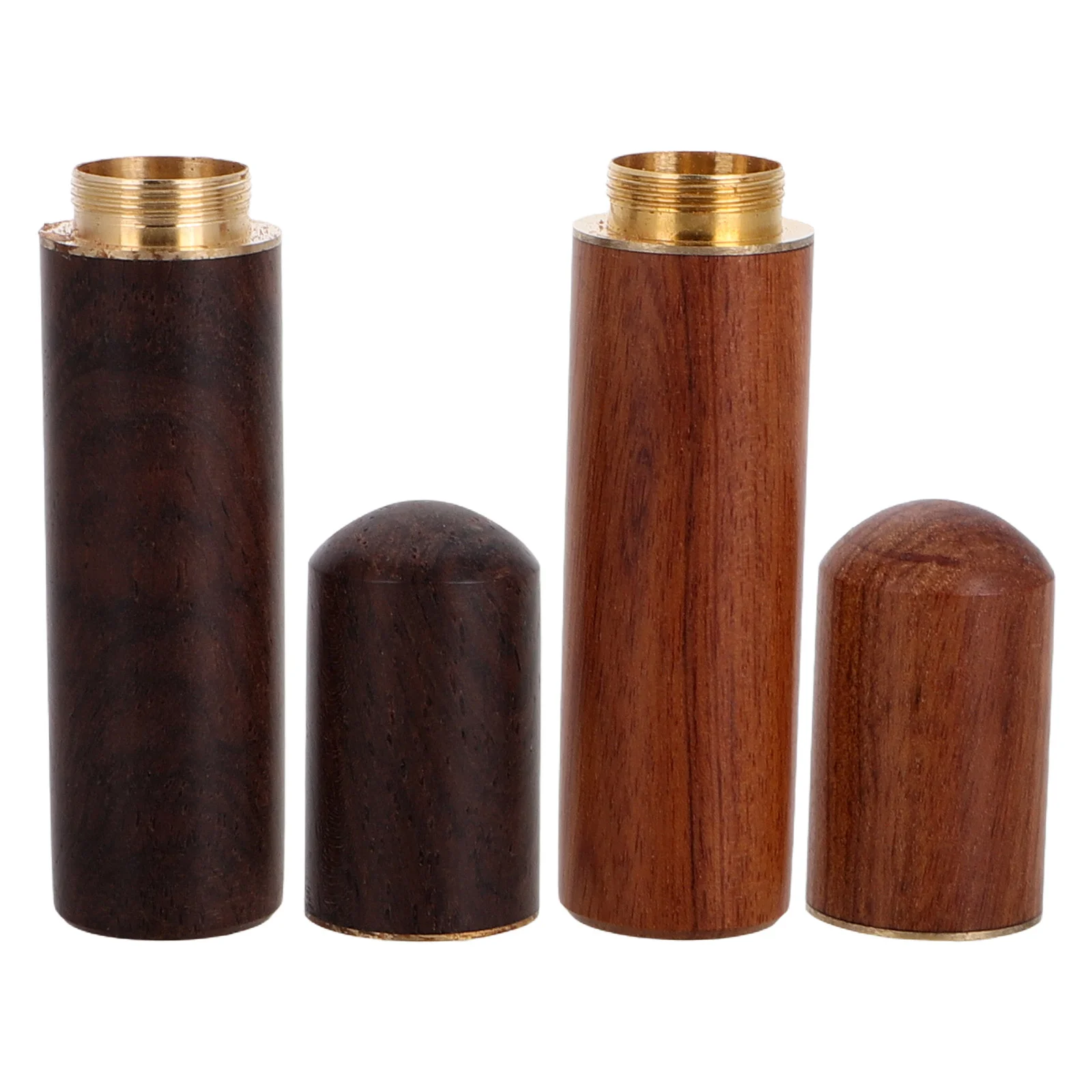 2 Pcs Match Storage Box Survival Case Small Container Tube Tubular Containers Wood Bottles