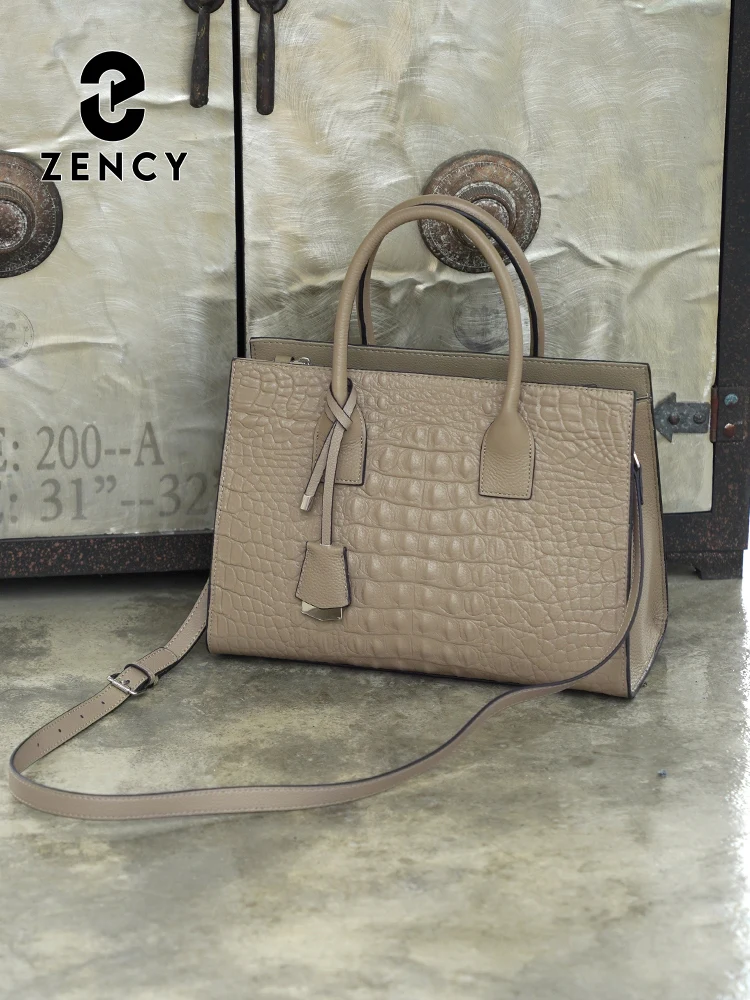 

Женская сумка Zency в стиле ретро из натуральной кожи, сумка через плечо с верхней ручкой, новая женская сумка через плечо, большая вместительная сумка-тоут, кошелек