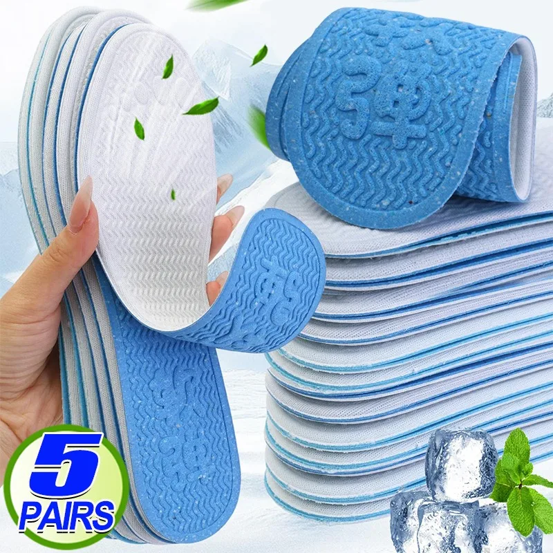 Soft Latex Insoles Odor Resistant Breathable Shoe Pads Sweat Absorbing Cushion Insert for Sport Shoes Boots Sneakers Comfortable