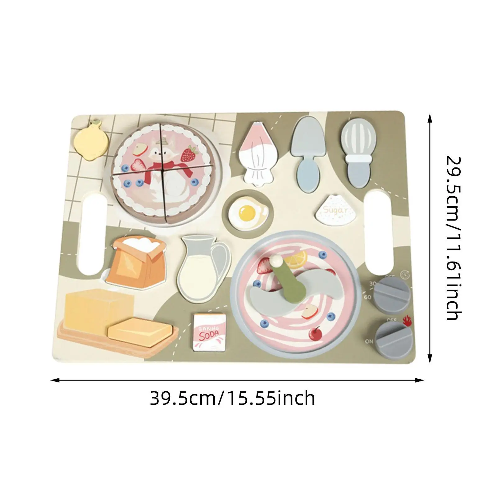 Wooden Cake Play Kitchen Accessories,Early Learning,Role Play,Pretend Play Kitchen Toy for Kids Birthday Gift