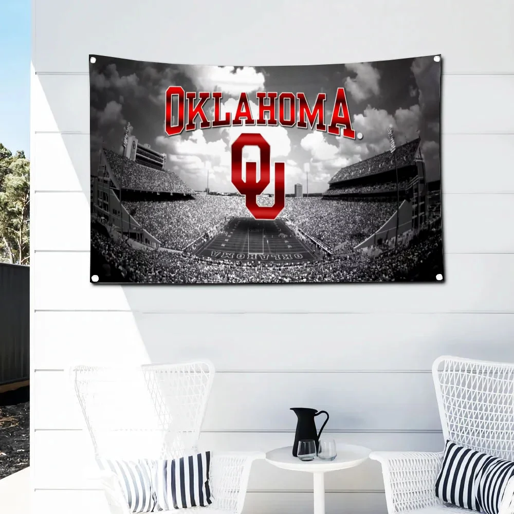 Oklahoma SoonerS Turkey Em Custom Flag Decorative Flags and Banners Garage Decoration Outdoor Decorations Skateboard Fallout