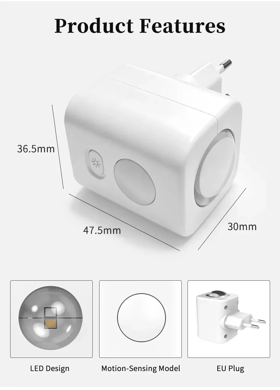 1/2pcs EU Plug Motion Sensor Night Light Plug Into Wall RGB Color Changing Dimmable Auto on Off for Kids Bedroom Hallway 220V