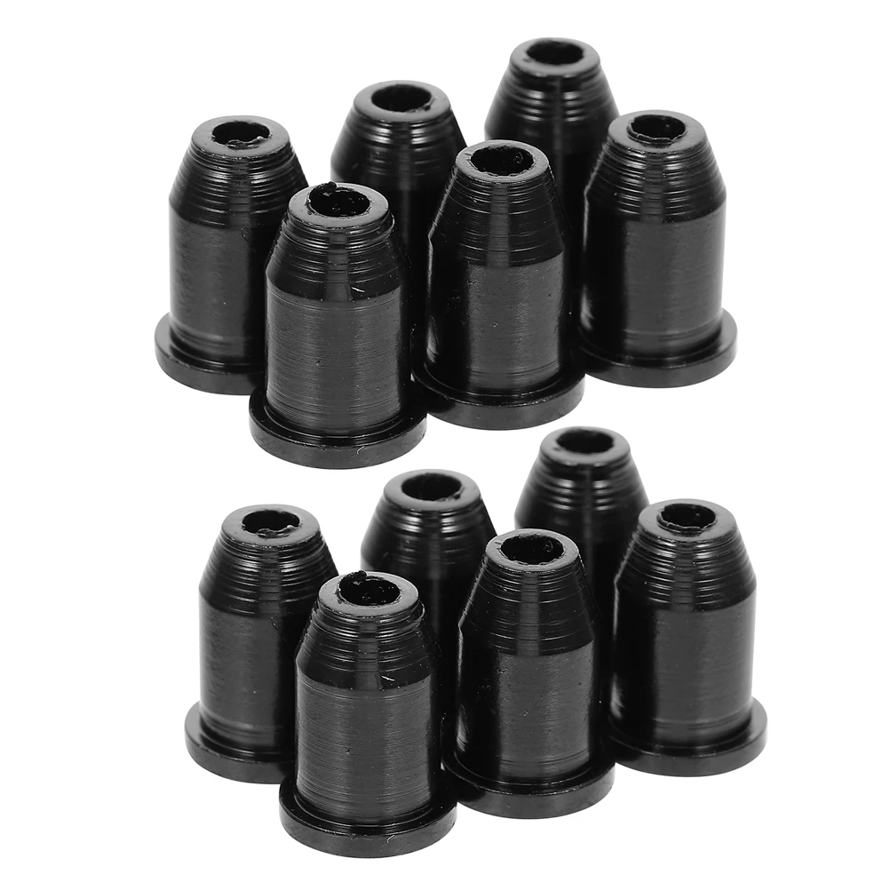 

12pcs Electric Guitar Accessories Black String Ferrules Durable Coating Quick Replacement Compatible Parts Sound Reliability