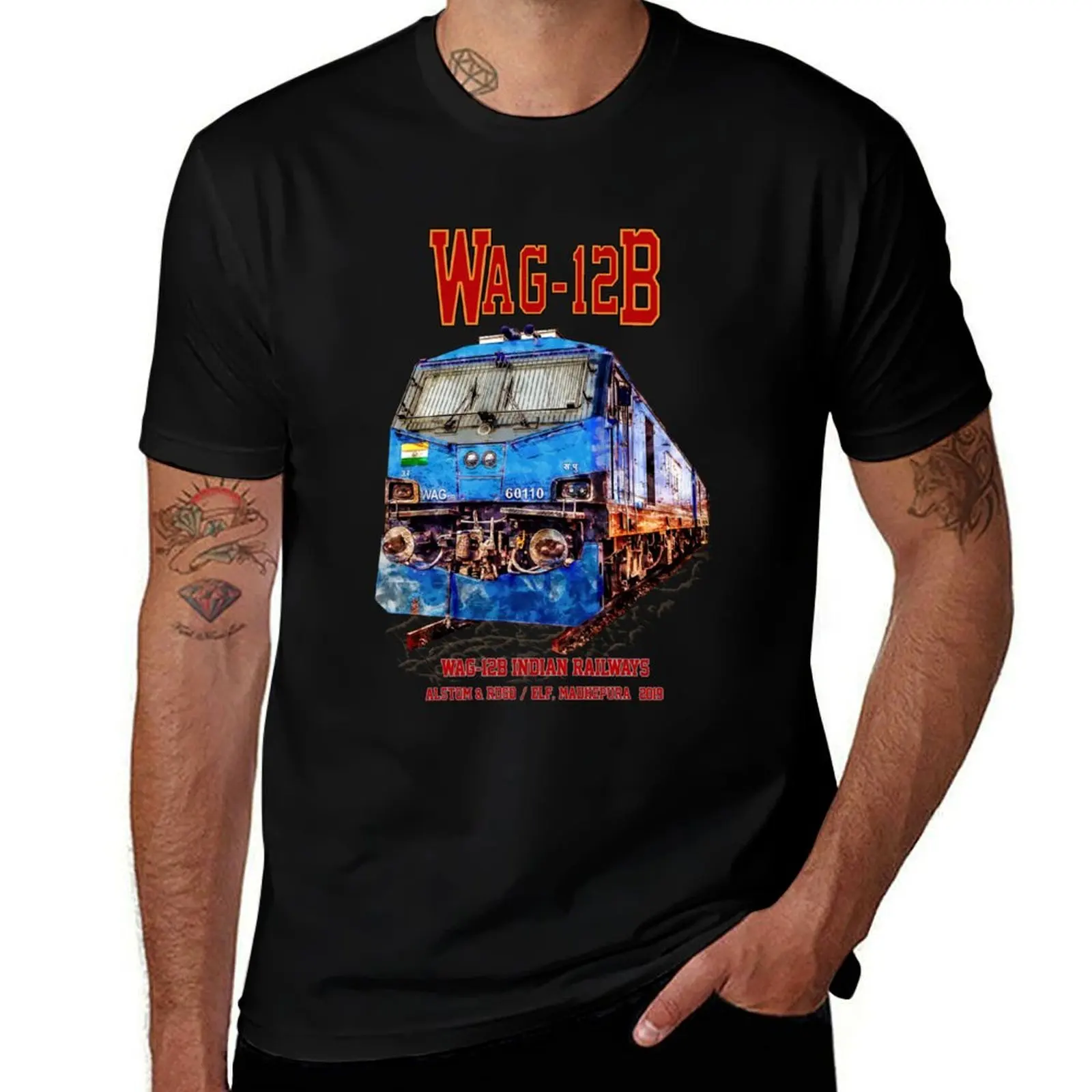 

WAG-12B Locomotive. Indian Railways freight train T-Shirt new edition croswit shirt man plain shirts men