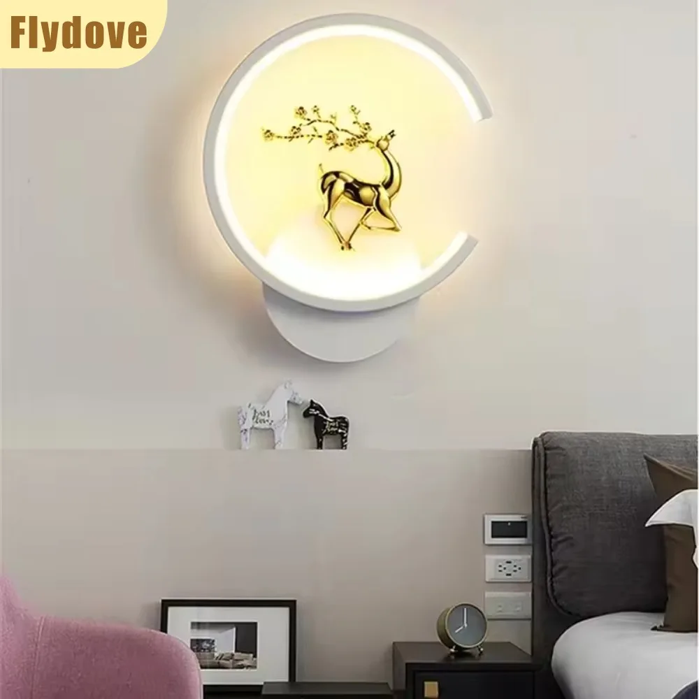 

Скандинавский современный круглый квадратный светодиодный настенный светильник для спальни, прикроватной тумбочки, гостиной, фон, лестница, коридор, декор, светильник