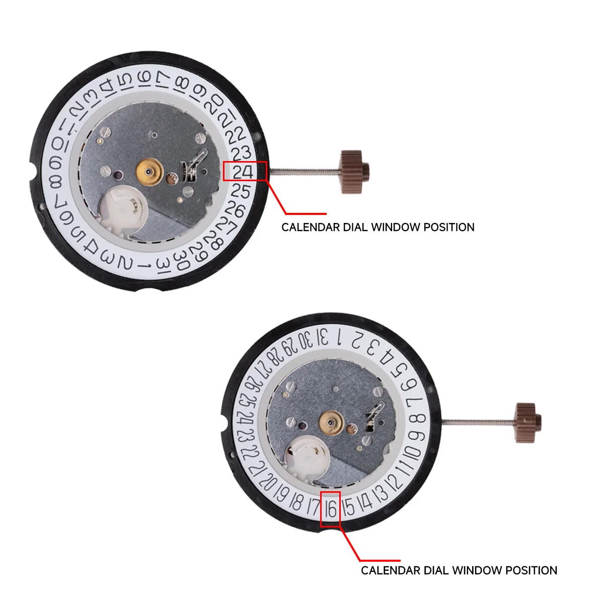 حركة روندا السويسرية الجديدة 505، حركة كوارتز ثلاثية الدبابيس 505، ملحقات الساعة