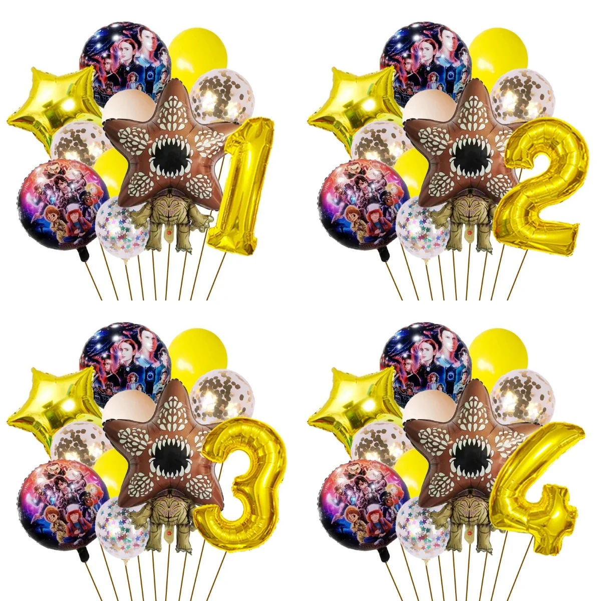 1 Set Cartoon 'Seltsame Geschichte' Folienballons, Fleischfressende Blumen Festivaldekoration, Latex Geburtstagsparty Ballons, Weihnachtszubehör – Detail 1