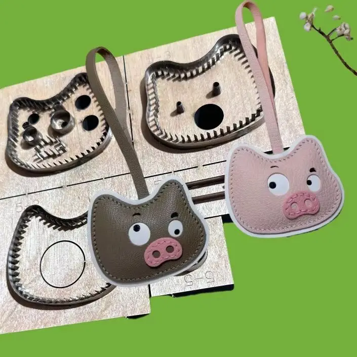 

Форма для резки подвески в виде поросенка, инструмент для изготовления кожи, ручной нож для резки, японский стальной нож, деревянная форма, инструмент