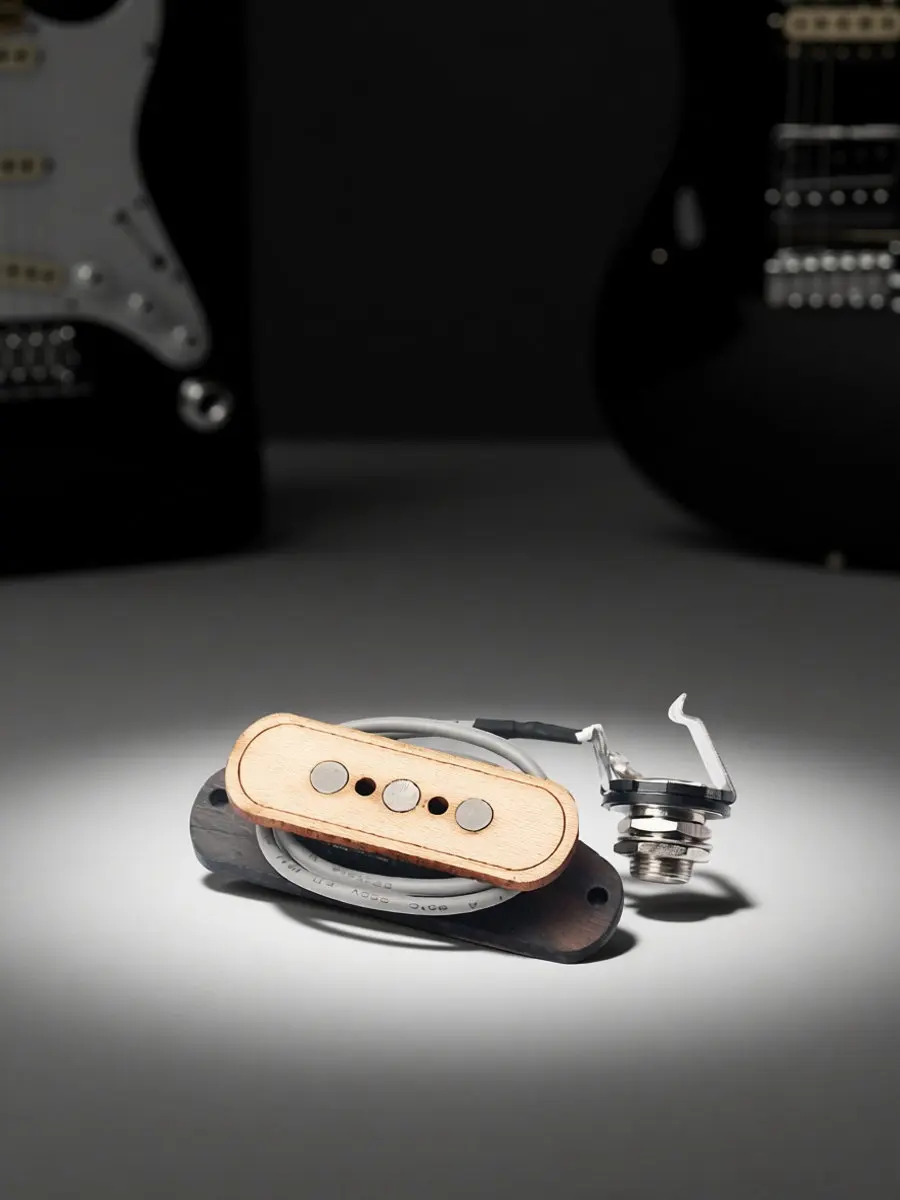 Maple Wood 3-Pole Three-String Cigar Box Guitar Pickup Soundhole Replacement High Durability Lightweight Soundhole Pickup