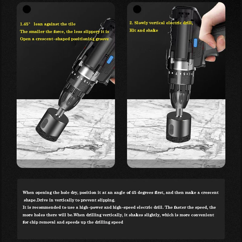 Dry Drill Bit, Marble Granite Tile Opener, Diamond Brazing, Welding Core, Dry Drill Bit, Electric Drill 30mm-65mm