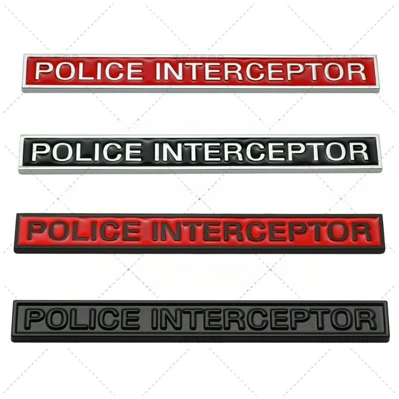 

High-quality Car Modification Metal 3D Stickers Police Interceptor Body Decoration Scratches Cover Car Parts