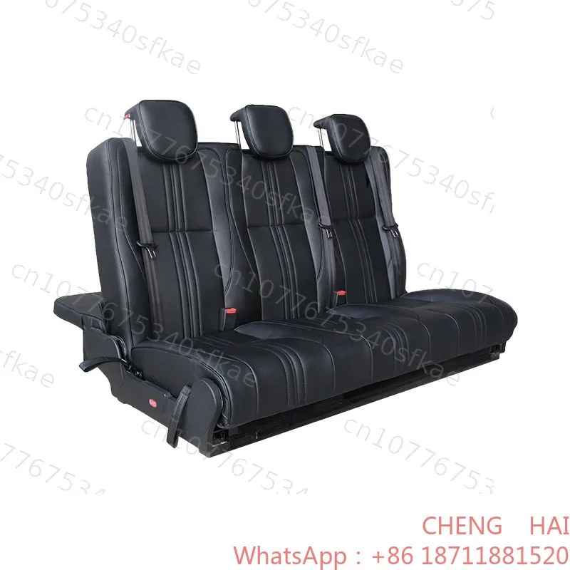 Customized Autoliuma 3-Person Trifold Folding Seat Beds PU Leather Modified Car Seats for Van