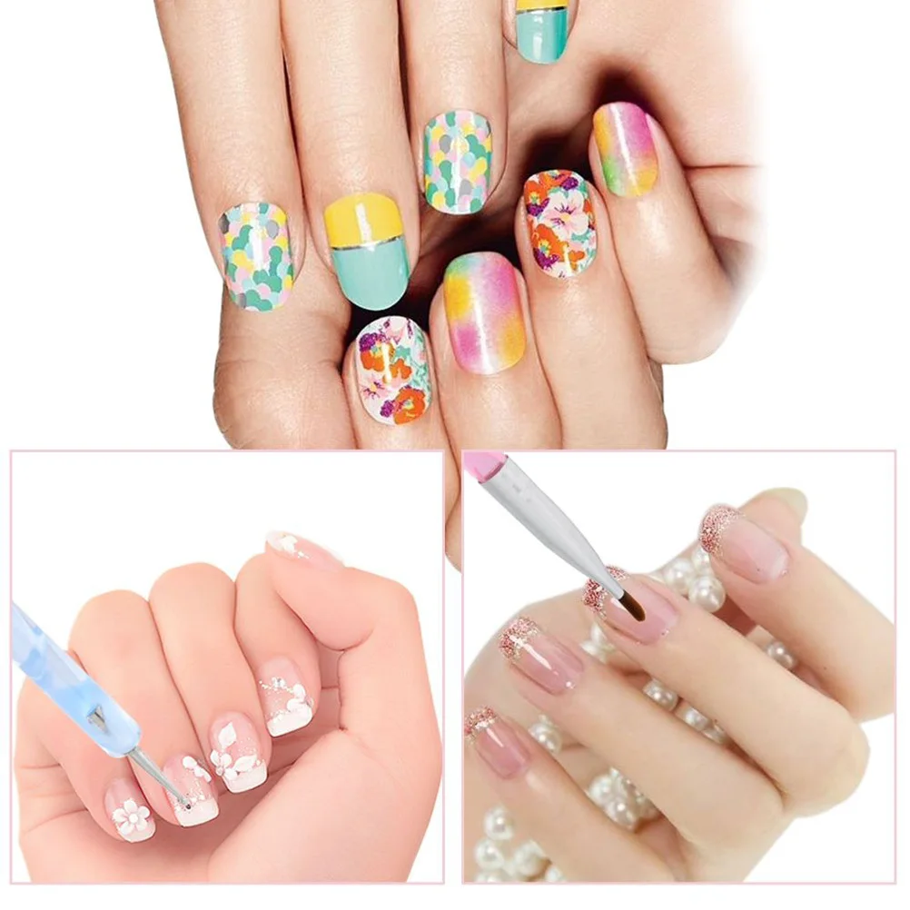 ชุดปากกาเพ้นท์เล็บ 5 ชิ้น พร้อมหัวแปรงไนลอน สำหรับวาดลาย จุดลาย ทำเล็บอะคริลิค เจลยูวี ใช้งานง่าย