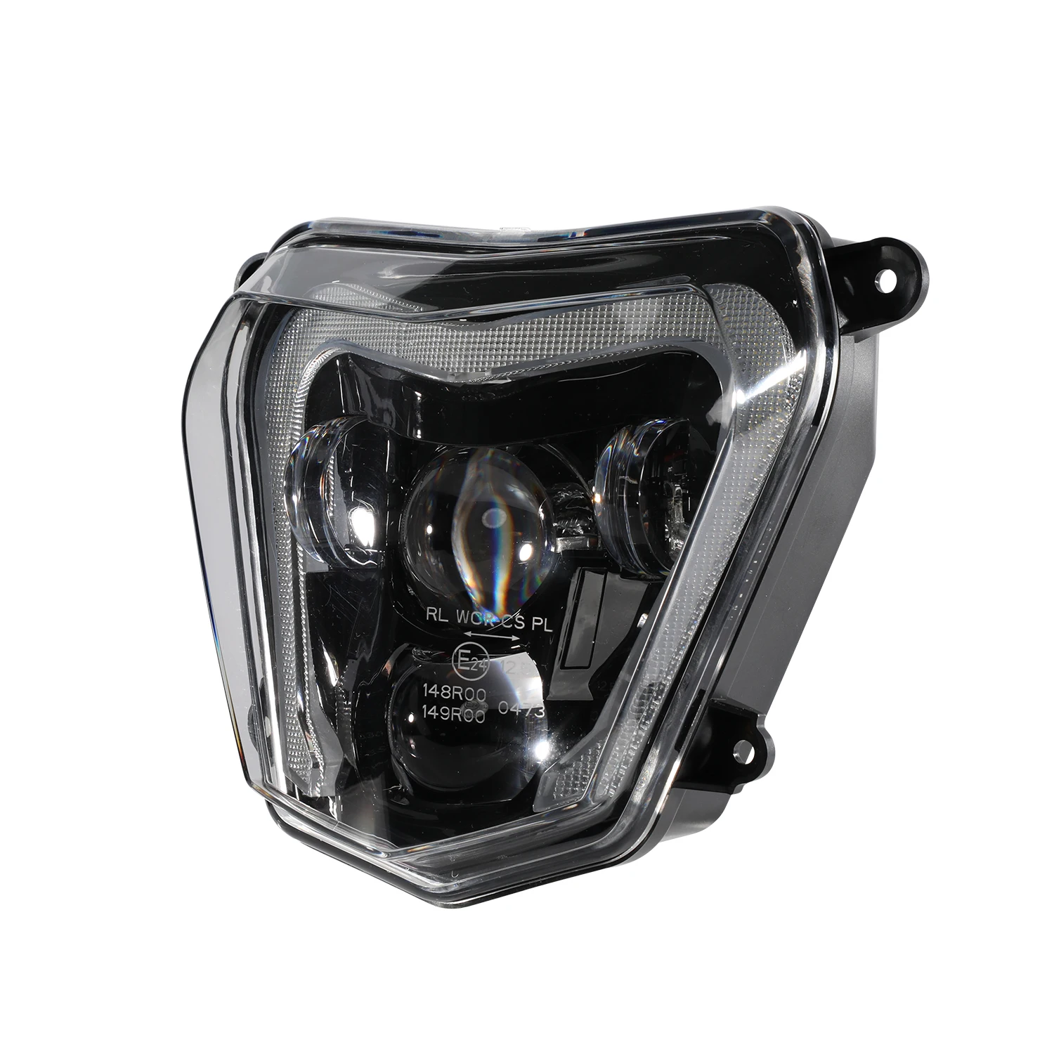 JFG Dirt Pit Bike Motocross Motorcycle 12V 66W LED Headlight Headlamp Wick For Duke 690