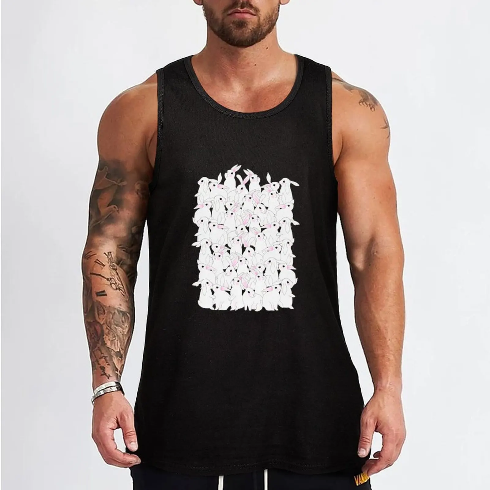 Bunnies Tank Top gym Men's t-shirts Men's clothes T-shirt Men's gym summer clothes 2024