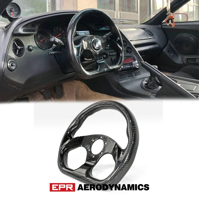 Flat Type Dry Carbon Fiber 320mm Steering Wheel (6 bolts 70mm PCD) Fibre Inner Tuning Drift Kit For Civic BRZ GTR GTS MX5 FT86