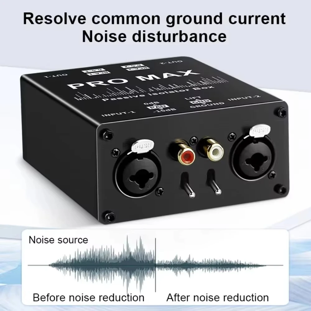 متعدد الوظائف XLR عازل الصوت RCA المهنية الصوت مرشح الضوضاء 2 طريقة عازل الصوت السلبي الملحقات البث المباشر