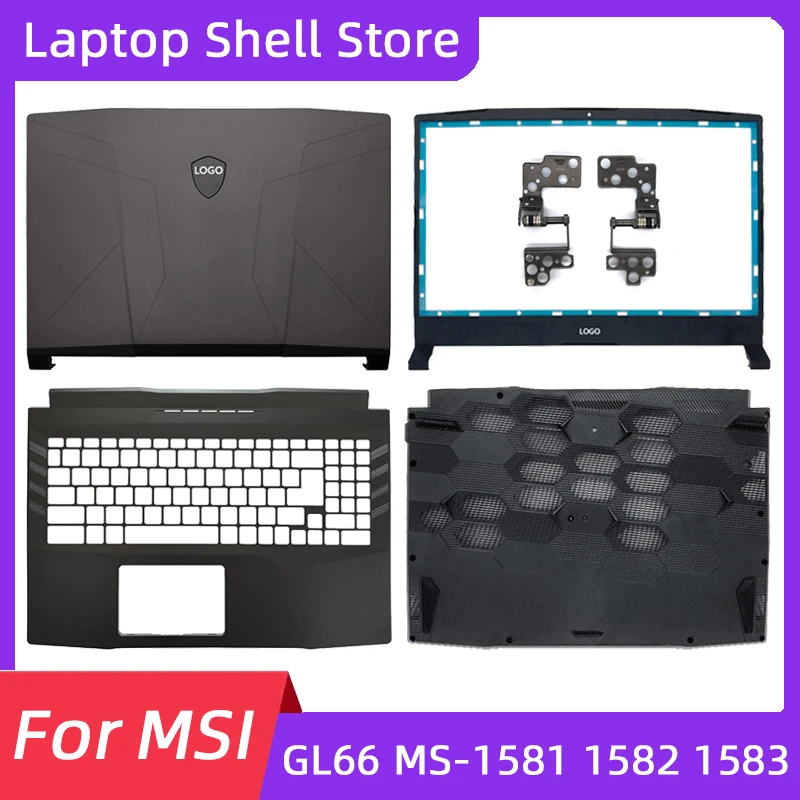 Laptop Accessories For MSI Pulse GL66 MS-1581 1582 1583 1584 LCD Back Cover/Front Bezel/Palmrest/Bottom Base/Hinges Laptop Shell