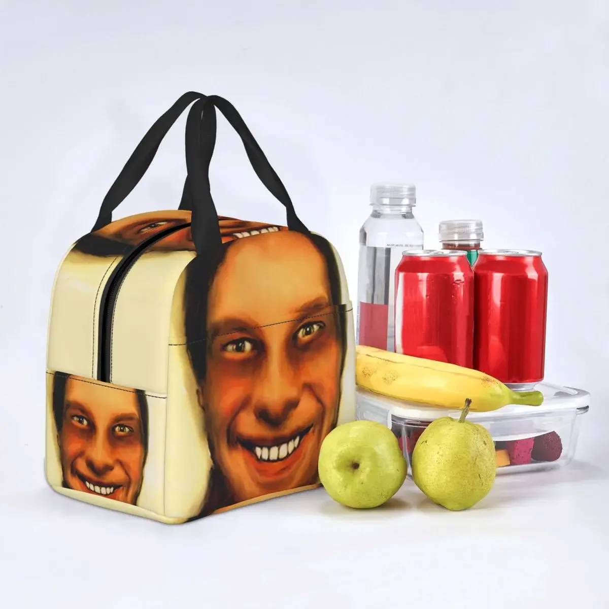 Aphex Twin Thermal Insulated Lunch Bag Women Portable Lunch Container Box for Work School Travel Multifunction Food Tote Bags