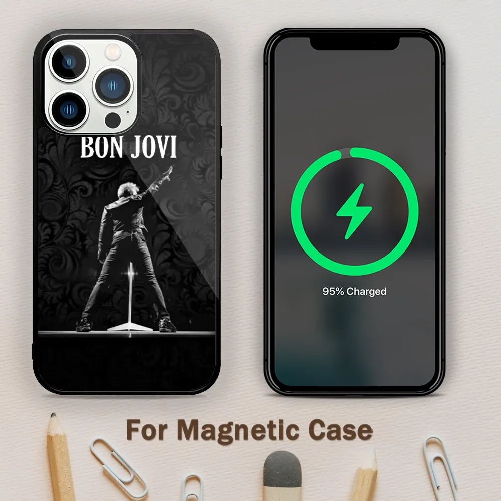 B-Bon J-Jovi Band Phone Case For Magnetic Attraction iPhone 11 12 13 14 15 Mini Pro XS Max X S Plus XR Shell