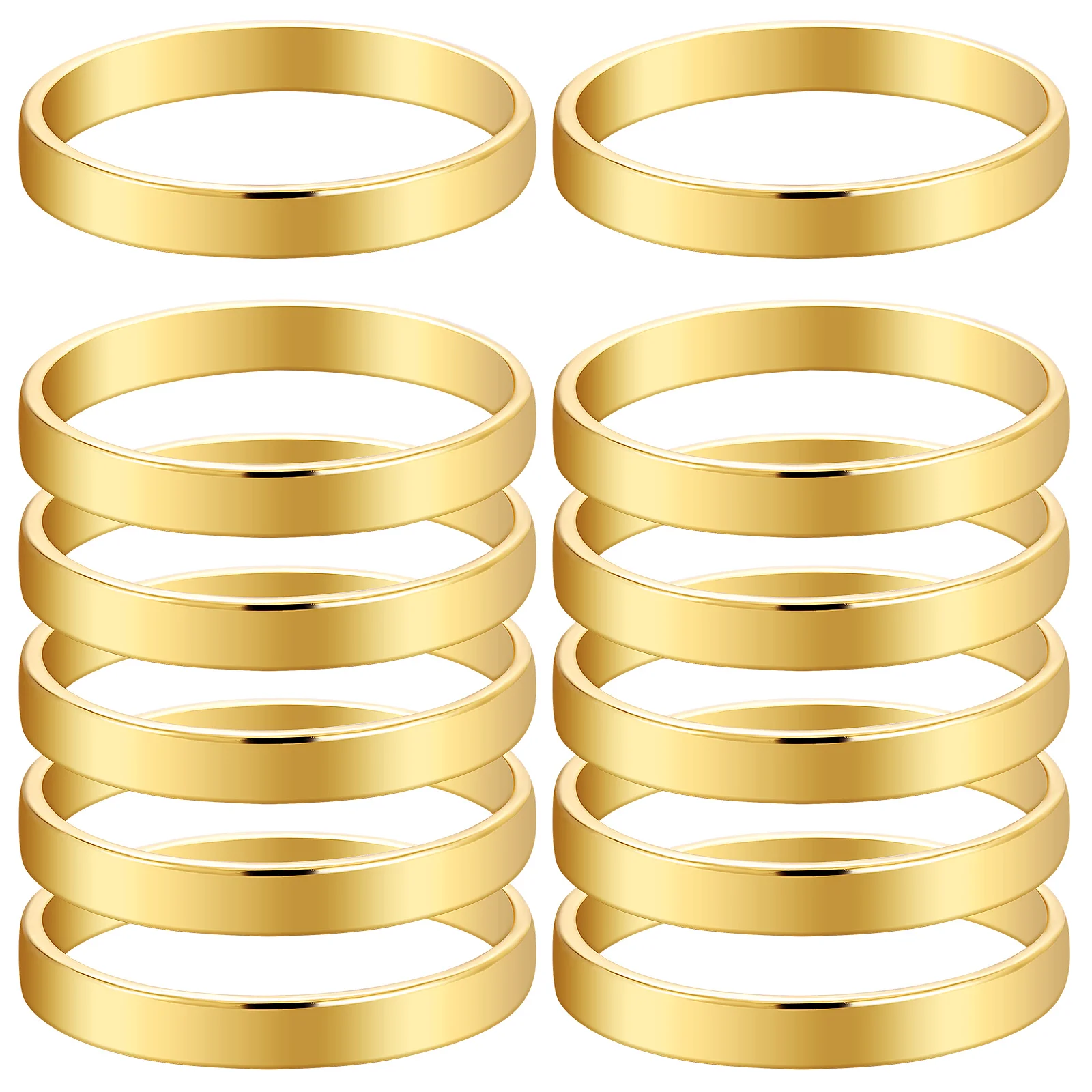 

12pcs Round Napkin Rings Gold Metallic Serviette Holders Decorative Table Setting Accessories Wedding Party Home Dinner Zinc