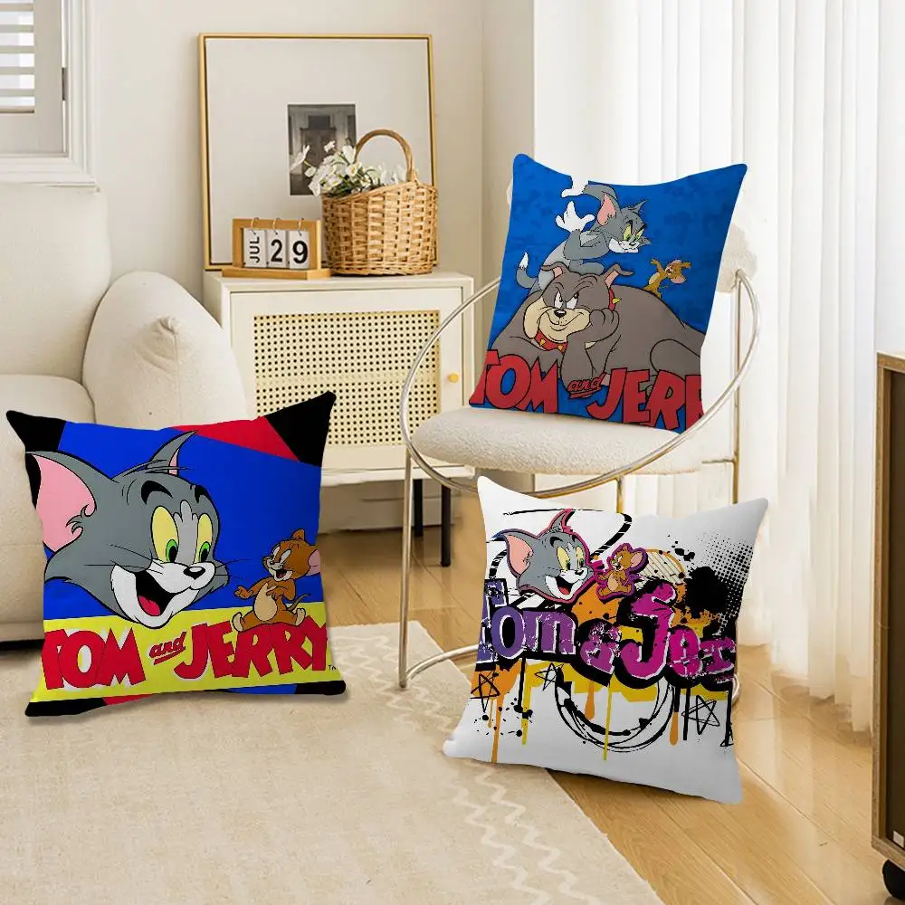Cartoon T-Tom and J-Jerry Personalized picture text home decorative pillows Household Gifts 45x45cm
