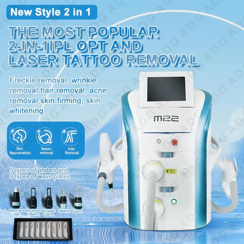 M22 IPL OPT 2 In 1 Multi-application Laser Beauty Machine For Skin Rejuvenation Vascular Hair Removal Laser Equipment