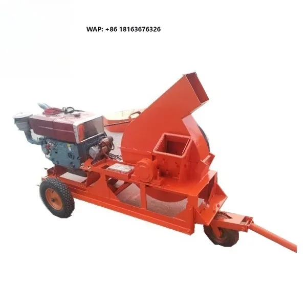 Zhengzhou Tianyuan Industrial Mobile Tractor Wood Chipper Diesel-Powered 1000kg for Forestry Wood Processing Wood Log Chipper