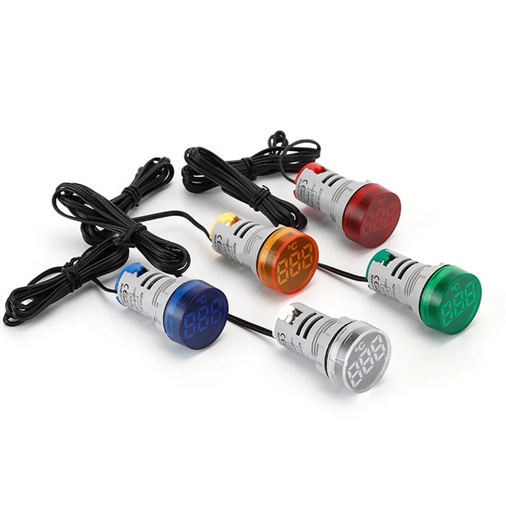 Высококачественный мини-термометр ABILKEEN, диаметр 30 мм, круглая головка, 380 В переменного тока, промышленный термометр со светодиодной подсветкой, диапазон измерения-20 ℃ ~ 199 ℃