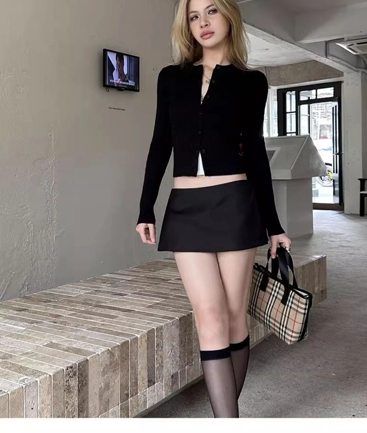 Women RA  High Waist Side Zips The Two-way Mini Skirt Shorts