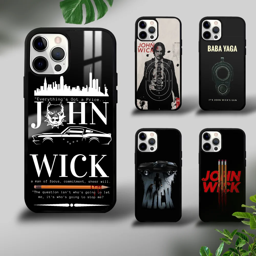 

Movie J_John Wick Chapter Phone Case For iPhone 16 15 14 13 12 11 Pro Xs Max Mini Plus Celulares Hard Funda