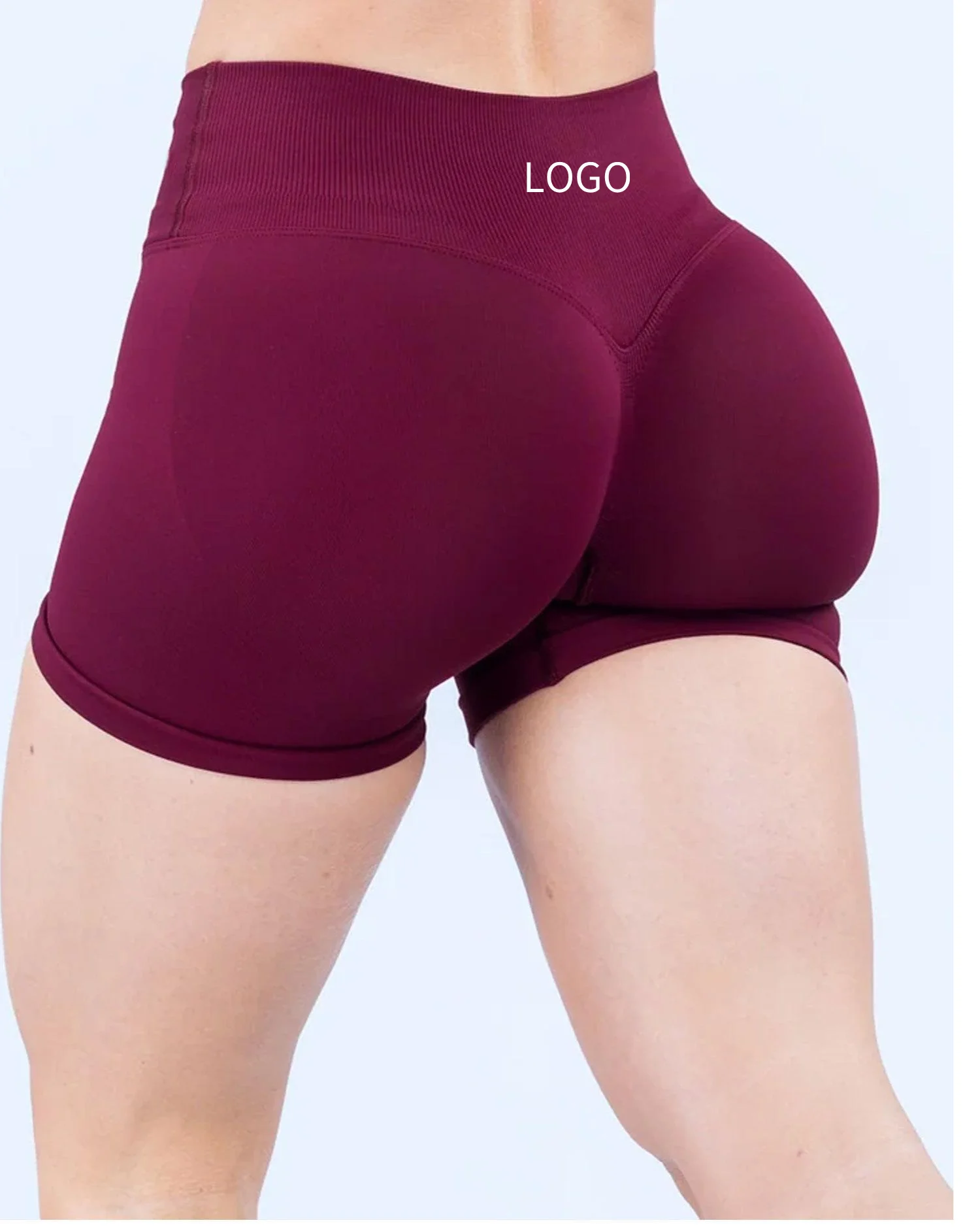 New Cross Waist Seamless Knitted Shorts Peach Hip High Waist 3/4 Length Yoga Fitness Sports Shorts Women