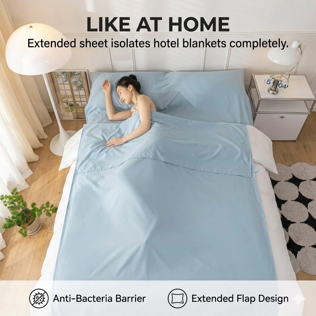 Travel Sleeping Bag Liner Hotel Anti-Dirty Bed Sheet Portable Single Double Sleep Gear For Train Camping