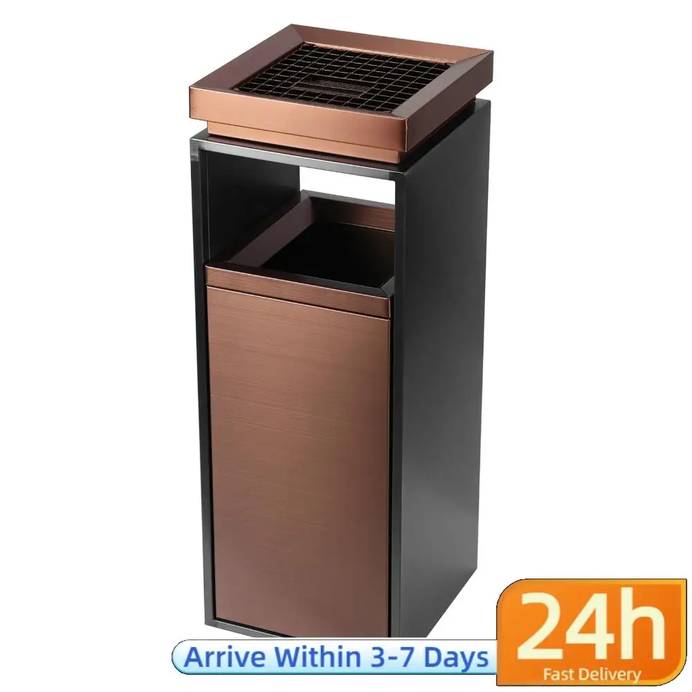 

Industrial Garbage Enclosure with Ashtray/Lid with Removable Inner Bucket 29.53x11.02x11.02in for Office Hotel Lobby Patio