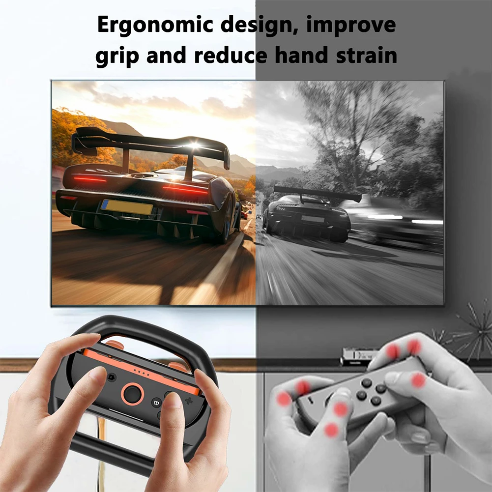 2pcs/Set Racing Steering Wheels for for Switch 2 Handle Grips Controller Handle Holder for  for for Switch 2 Controller Gamepad