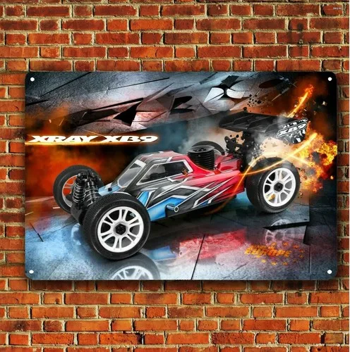Metal Poster Rc Car Wall Decoration Tin Sign Plaque Xray Xb9 Racing Buggy