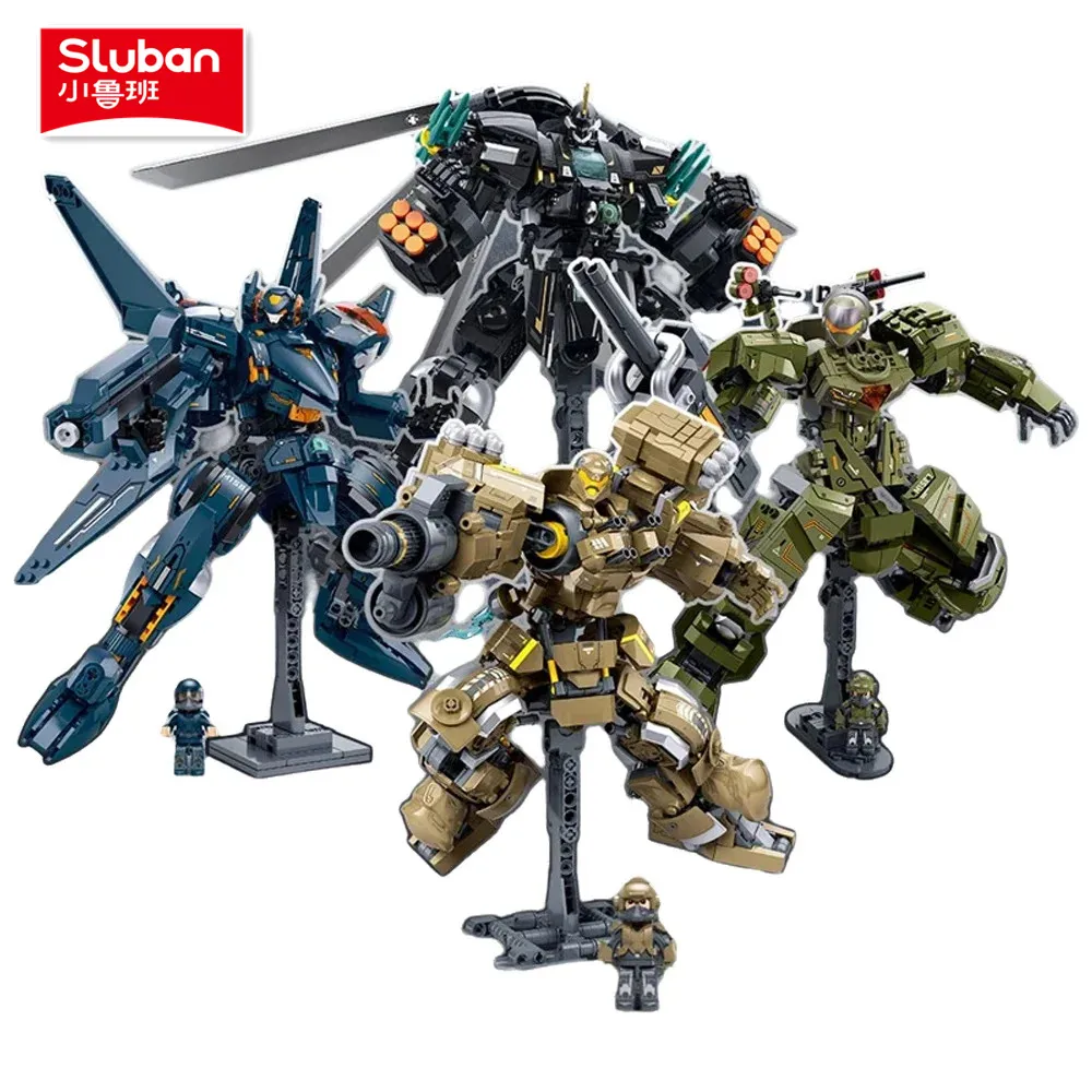 

Sluban Military Robot Drive Model Science Fiction Future Wars Armed Support Building Blocks Educational Toy for Children