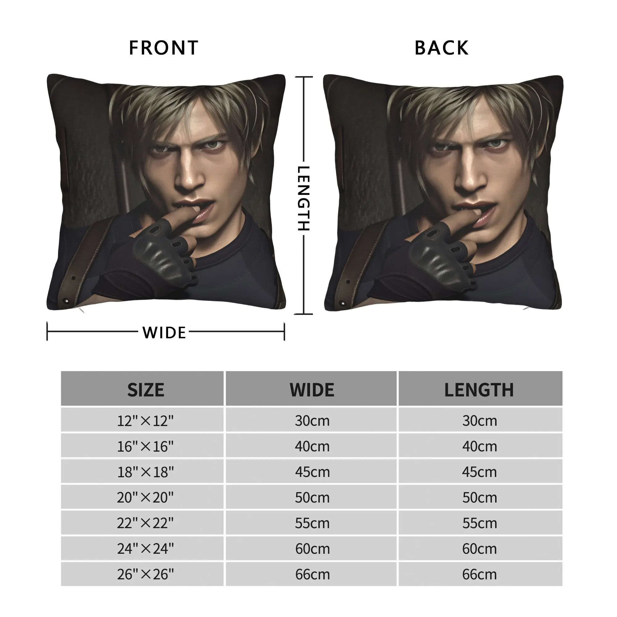 Leon Kennedy Pillow Cover  Comfy Cushion Cover Cute Funny Pillow Case For Sofa Home Decor