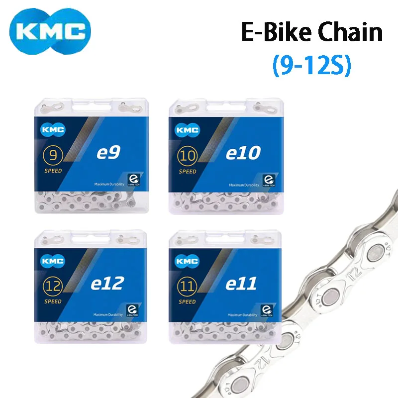 KMC E-Bike Chain e9 e10 e11 e12 136L الصندوق الأصلي متوافق مع سلاسل الدراجات الكهربائية MTB/الطريق 9 10 11 12 سرعة