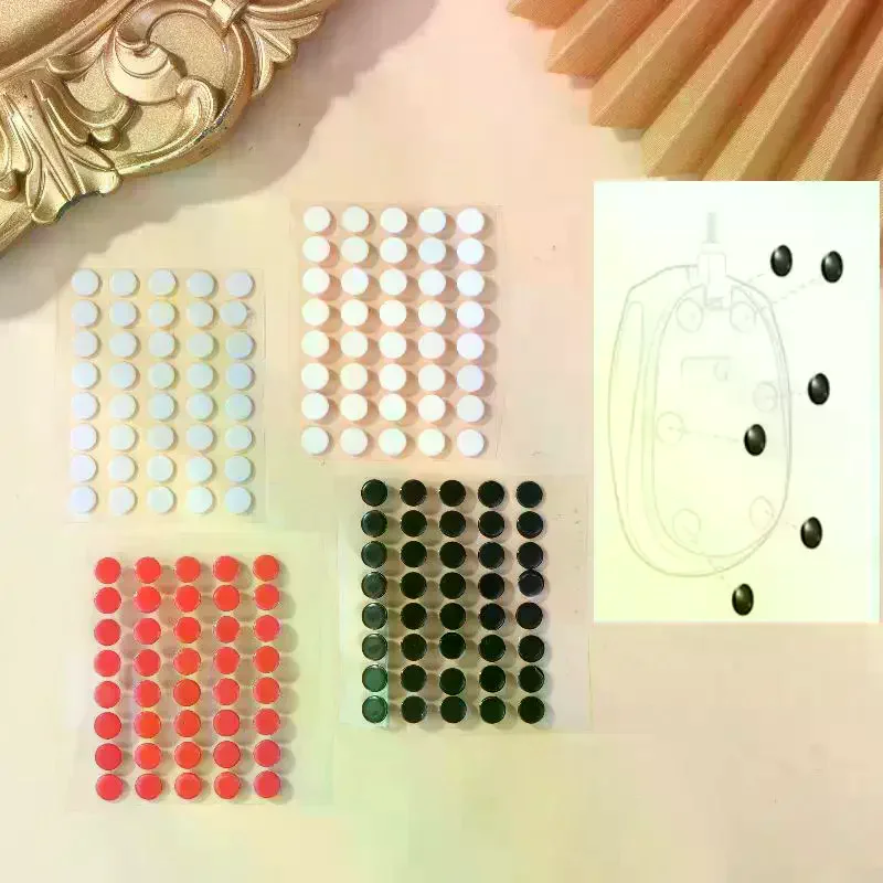 40Pcs 6.5mm Diameter 0.8mm Thickness Small Dots Universal Mouse Skates For Mouse Foot Glide Feet Sticker