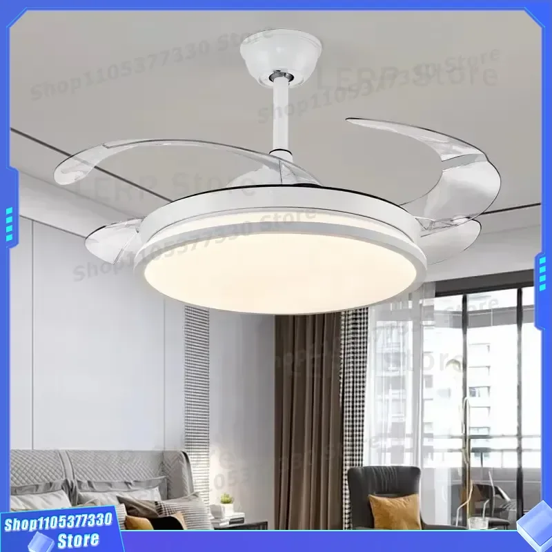 Modern LED Ceiling Fan with Remote Control for Bedroom Living Room Kitchen Balcony Home Decor Lighting Fixture Silent Motor