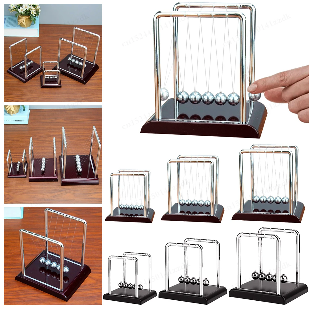 Newton Cradle Balance Steel Balls School Teaching Supplies Physics Science Pendulum Desk Toy Stress Relief Gifts Home Office Car