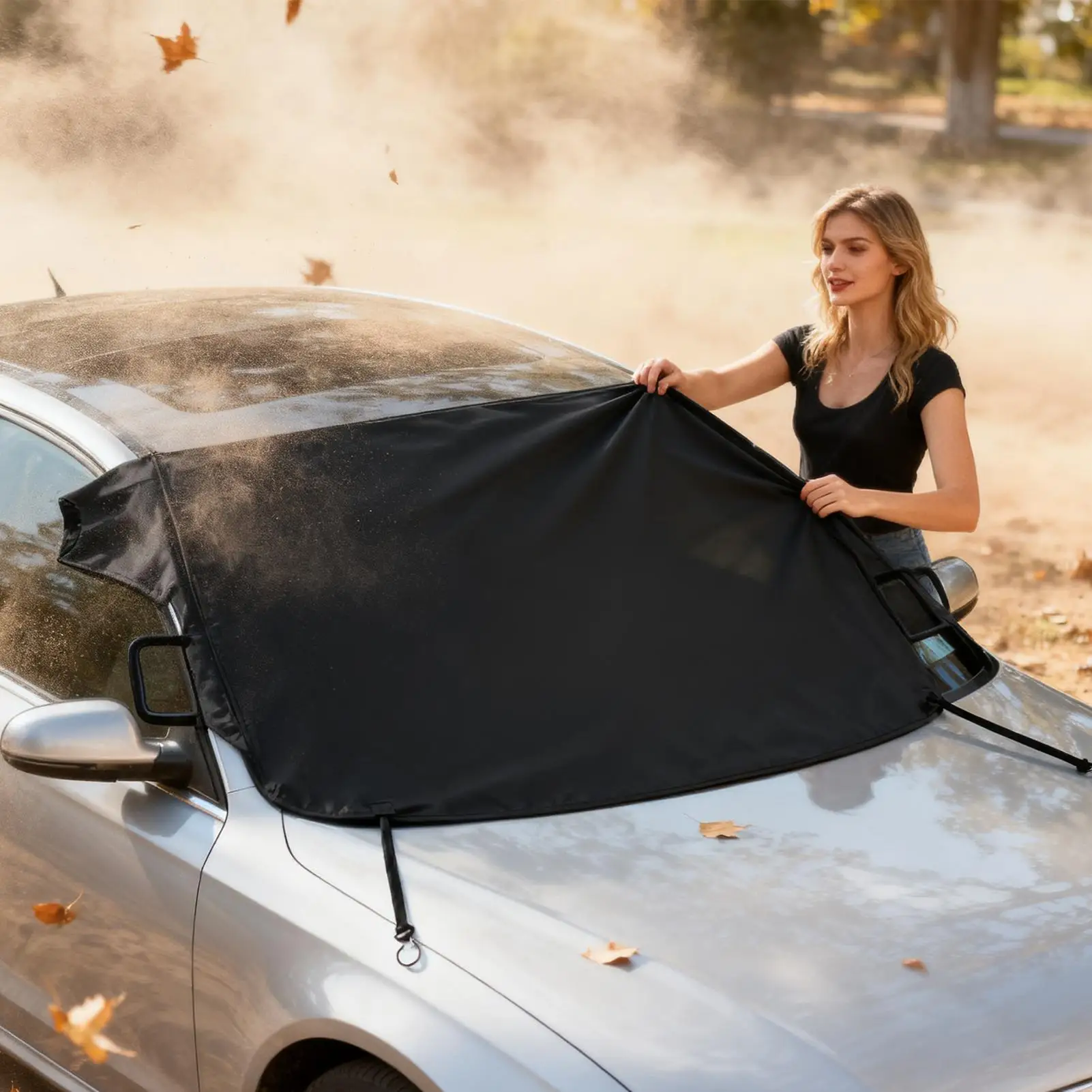 

Snow Cover For Car Windshield Oxford Cloth Windscreen Snow Protection Thickened Windshield Sunshade For Commuting Winter Outdoor