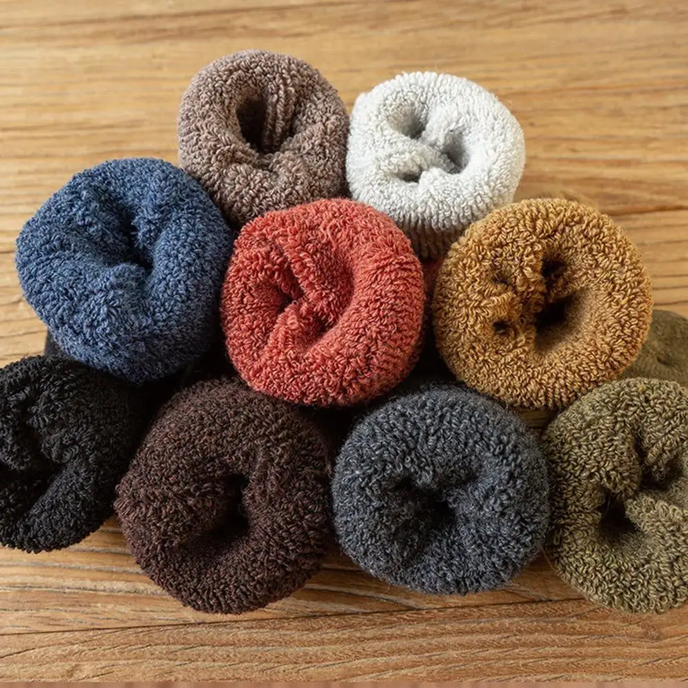 Meias de mistura de lã masculinas, meias grossas de mistura de lã, elásticas, quentes, para bota de inverno, punho elástico, casual, caminhadas, trabalho para uso diário